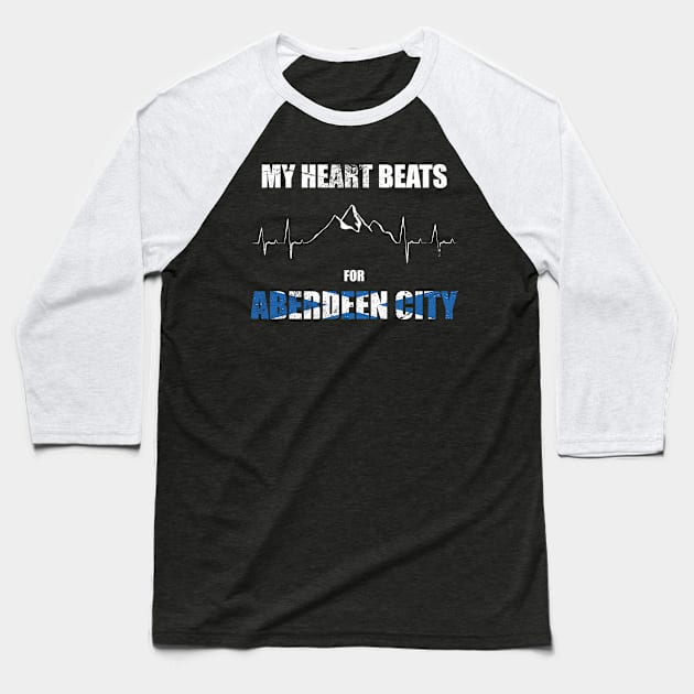 Schottland Heartbeat Aberdeen City Baseball T-Shirt by Wikstroem